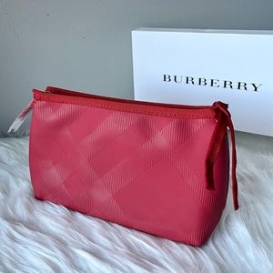 Burberry Large Cherry Red Pouch Travel Toiletry Bag. Brand new! Comes with box